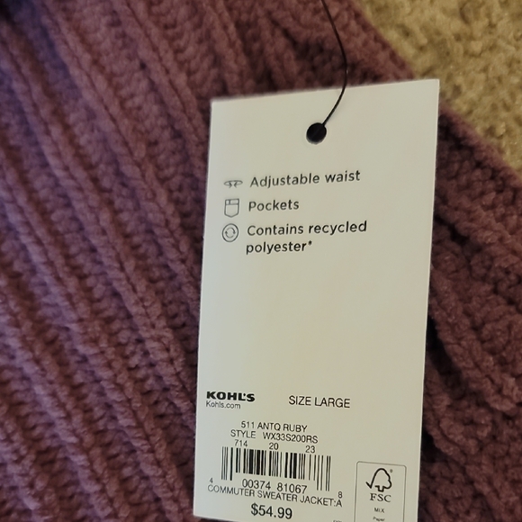 Urban/Commuter Ribbed Knit Cardigan - Picture 4 of 5